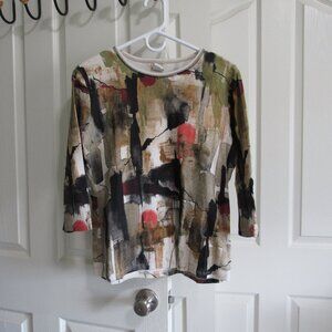 Jess & Jane Multi Color Top Size Medium